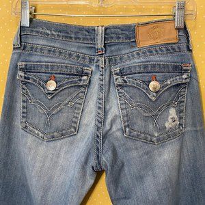 Plastic By Gly Jeans, button flap, Size 28